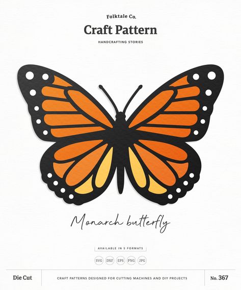 Monarch Butterfly Pattern, Tufting Ideas, Svg Butterfly, Butterfly Outline, Animal Craft, Butterfly Svg, Butterfly Template, Butterfly Quilt, Paper Wall Hanging