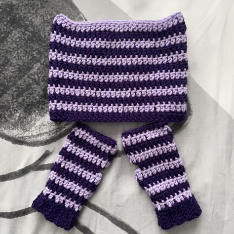 I might be biased but you should probably buy this on Depop 👍 https://depop.app.link/rUtn1PH5nyb Purple Yarn Crochet Projects, Useful Crochet Ideas, Purple Crochet Projects, Lilac Cat, Kpop Crochet, Lilac Crochet, Crochet Cat Hat, Crochet Skull, Purple Crochet