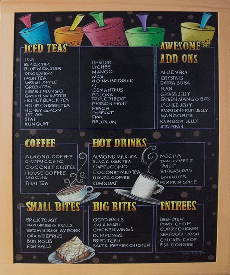 Bubble Tea Chalk Board Sign for Ten Ren Tea Milk Tea Shop Name Ideas, Herbalife Menu Board Ideas, Bubble Tea Menu, Grass Jelly, Shop Name Ideas, Save On Foods, Smoothie Shop, Smoothie Recipes With Yogurt, Chicken Menu