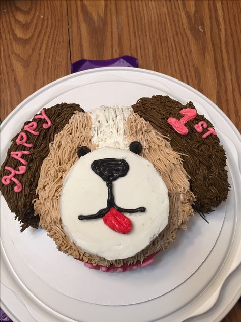 Puppy smash cake Dog Smash Cake First Birthdays, Puppy Smash Cake, Dog Friendly Cake, Puppy Dog Cakes, Puppy Birthday Cakes, Bday Vibes, Smash Cake First Birthday, 1st Bday Cake, Cakes Decorated