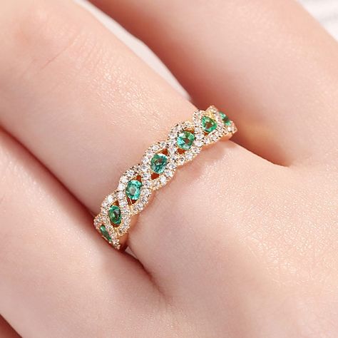 Elegant Emerald Eternity Band, Elegant Emerald Half Eternity Ring, Emerald Green Eternity Band, Green Emerald Eternity Band, Elegant Green Gemstone Eternity Band, Emerald Birthstone Ring, Emerald Engagement Ring Set, Emerald Wedding Band, Emerald Birthstone