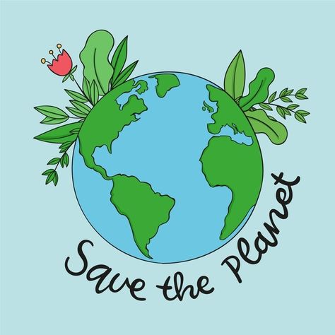 Save the planet concept | Free Vector #Freepik #freevector #earth #plant #eco #illustration Planet Earth Poster, Planet Concept, Save Earth Posters, Save Earth Drawing, Earth Day Drawing, Save Planet Earth, Earth Day Posters, Planet Drawing, Earth Drawings