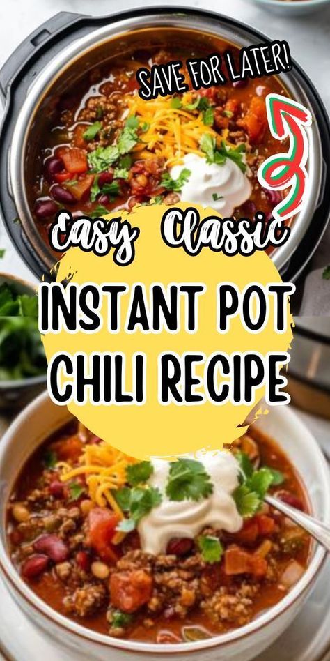 That's what this Easy Ultimate Instant Pot Chili promises. It's a culinary marvel, a dish that pays homage to the rich history of chili con carne while embracing the efficiency we all crave in today’s fast-paced world. This recipe is more than just a quick Instant Pot Chili, Beef Chili Recipe, Chili Toppings, Chili Recipe Easy, Best Instant Pot Recipe, Instant Pot Dinner Recipes, Easy Instant Pot Recipes, Homemade Dinner, Weeknight Dinner Recipe