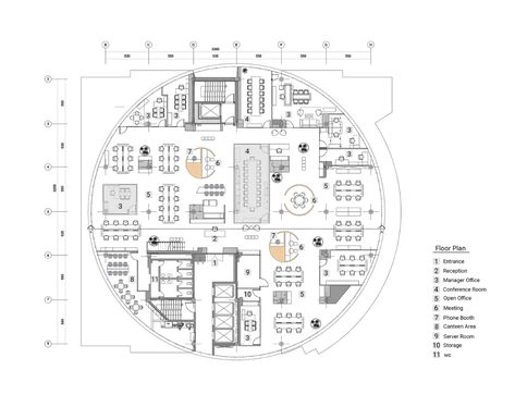 Gallery of Private Office Headquarters / Persian Garden Studio - 26 Triangular Architecture, Office Building Plans, Office Headquarters, Office Layout Plan, Layout Site, Coworking Space Design, Circular Buildings, Office Floor Plan, Round Building