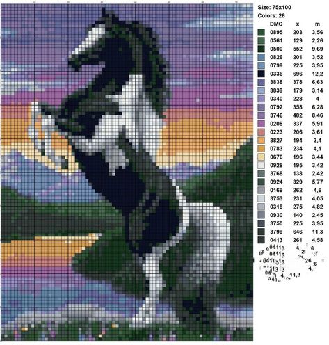 Plastic Canvas Horse Patterns Free, Cross Stitch Horse Pattern Free, Horse Cross Stitch Patterns, Pixel Horse, Horse Cross Stitch, Fair Isle Crochet, Cross Stitch Horse, Cross Stitch Landscape, Pixel Art Grid