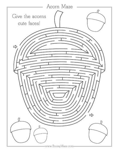 Squirrel Crafts, Autumn Puzzle, Fall Worksheets, Maze Worksheet, Thanksgiving Worksheets, Printable Mazes, Turkey Pumpkin, Mazes For Kids, Thanksgiving Coloring Pages