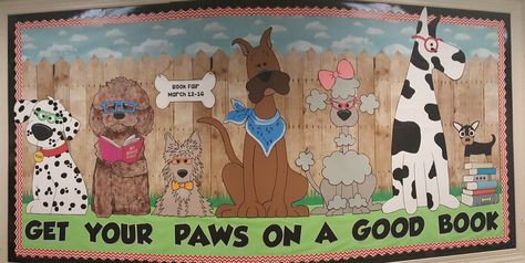 Dog bulletin board Dog Bulletin Board Ideas, Fenway And Hattie, Animal Bulletin Board, Dog Bulletin Board, Dog Library, Dog Theme Classroom, Dog Classroom, Preschool Pets, Preschool Classroom Themes