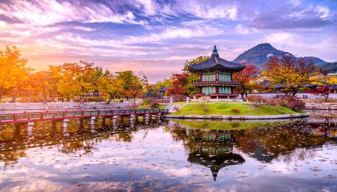 South Korea In October: A Fun Guide On Everything You Need To Know! Water Pavilion, Korea Południowa, Bukchon Hanok Village, Seoul Travel, Gyeongju, Lotte World, Korean History, South Korea Travel, Korea Travel