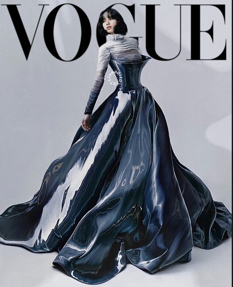 Magazine Cover Dress To Impress Outfit, Divine Clothing, Vogue Outfits, Kpop Dress, Met Gala Outfits, Lisa Icon, Vogue Dress, Fashion Cover, Vogue Covers