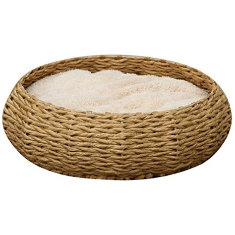 Round paper rope bed w/Pillow - PetPals  Paper Rope Round Bed, 8 x 8 x 11" ** Click image to review more details. (This is an affiliate link) #Cats Katt Grejer, Round Bed, Round Beds, Cat Bed Furniture, Pet Crate, Cats Breeds, Dog Sofa, Round Basket, Material Bed