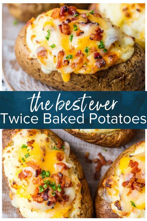 Twice Baked Potato Recipe, Twice Baked Potatoes Recipe, Best Twice Baked Potatoes, Baked Potato Recipe, Twice Baked Potato, The Cookie Rookie, Cookie Rookie, Baked Potato Recipes, Potato Recipes Side Dishes