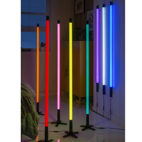 Neon Tube Lights, Pixel Led, Gaming Rooms, Floor Standing Light, Nightclub Design, Column Floor Lamp, Home Bars, Church Stage Design, Led Tube Light