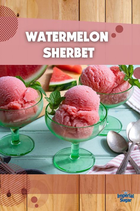 Homemade Sherbet, Watermelon Sherbet Recipe, Watermelon Sherbet, Summer Dessert Ideas, Drumstick Ice Cream, Sherbet Recipes, Fruity Dessert, Frozen Treats Recipes, Frozen Dessert Recipe