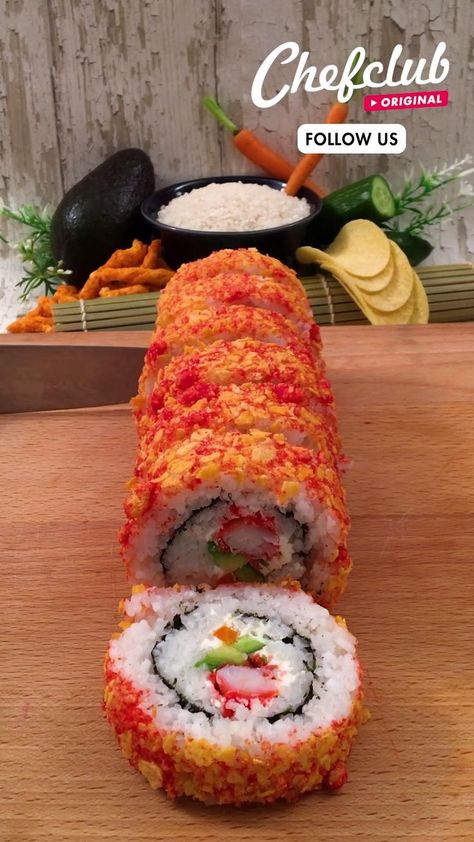 Resep Sushi, Resep Vegan, Optavia Lean And Green Recipes, Optavia Lean And Green, Buzzfeed Food Videos, Sushi Recipes Homemade, Shrimp Rolls, Lean And Green, Amazing Food Videos