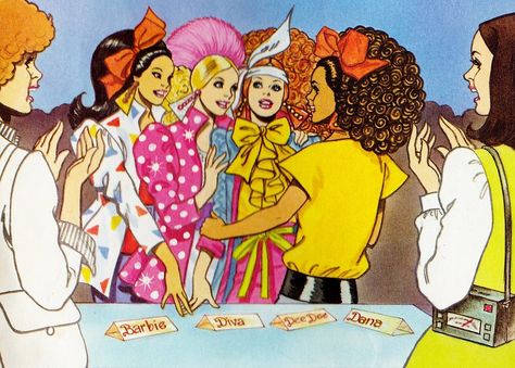 1987 Barbie and The Rockers Book Illustration | Barbie and T… | Flickr Barbie Comic, Barbie And The Rockers, 80s Barbie, Tom Tierney, Barbie Art, Golden Book, Rocker Style, Coloring Book Art, Girls Weekend