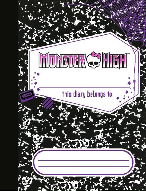 Monster High Diaries, Monster High Diary Template, Monster High Diary, Monster High Printables, Book Cover Art Diy, Diary Cover, Diary Template, Moster High, Diary Covers