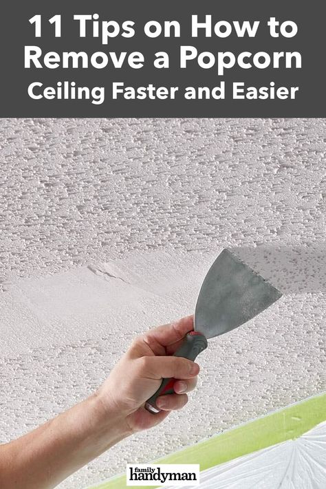 Remove Textured Ceiling, Popcorn Ceiling Makeover, Popcorn Ceiling Removal, Covering Popcorn Ceiling, Removing Popcorn Ceiling, Canvas Drop Cloths, Ceiling Texture, Drywall Repair, Popcorn Ceiling