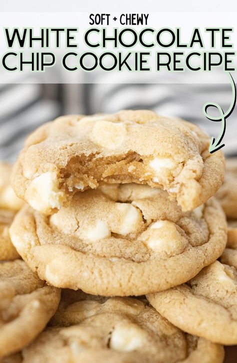 Thick White Chocolate Chip Cookies, Nestle Toll House White Chocolate Chip Cookies, Easy Desserts With White Chocolate Chips, White Chocolate Chip Cookies Gluten Free, White Chip Chocolate Cookies, Walnut White Chocolate Chip Cookies, White Chocolate Chip Snickerdoodles, Toll House White Chocolate Chip Cookies, Small Batch White Chocolate Chip Cookies