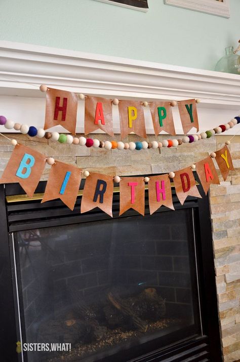 Birthday Banner 1st Birthday, Diy First Birthday Decorations, Diy Happy Birthday Banner, Felt Birthday Banner, Homemade Birthday Decorations, Birthday Banner Ideas, Birthday Banner Diy, Homemade Banners, Happy Birthday Banner Diy