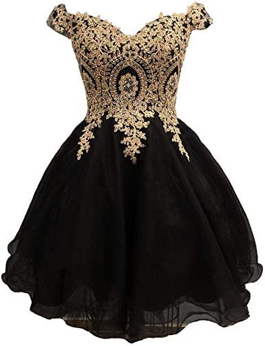 Gold Dama Dresses, Black Masquerade Dress, Quinceanera Dresses Short, Black Graduation Dress, Gold Dress Short, Quinceanera Dresses Gold, Formal Party Dresses, Homecoming Dresses For Teens, Black Tulle Dress