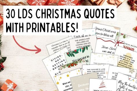 30 printable LDS Christmas quotes for Sacrament, Relief Society, FHE, neighbor gifts, Elders Quorum, Primary and More! Lds Quotes About Christmas, Lds Lifestyle, Lds Christmas Quotes, Christmas Messages Quotes, Christmas Quotes Jesus, Temple Quotes, Advent Scripture, Lds Christmas, Free Printable Christmas Gift Tags