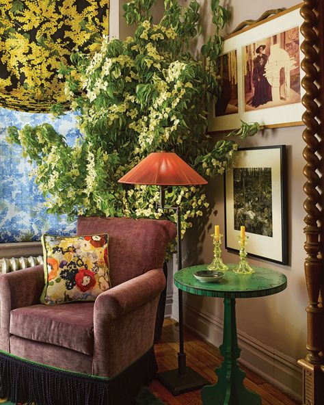 Eclectic Maximalism, Maximalist Interior, Japanese Screen, Washington Heights, Custom Shades, Entry Hall, Maximalism, Large Pillows, Dream Bedroom