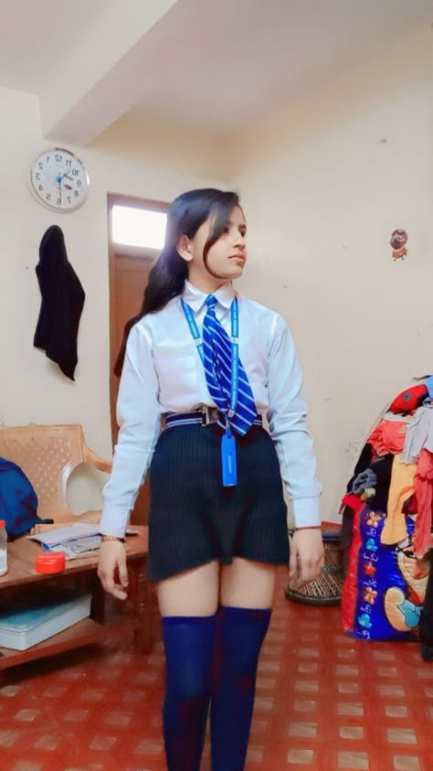 Young Dresses, Teen Skirts, Uniform Outfits, Women Wearing Ties, Couple Goals Teenagers Pictures, School Uniform Outfits, Royal Dresses, College Girl, School Dresses