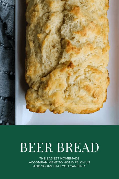 Bread For Chili, Simple Beer Bread, Homemade Beer Bread, Breads To Make, Beer Bread Easy, Bread From Scratch, Beer Bread Recipe, Favorite Chili Recipe, Homemade Beer