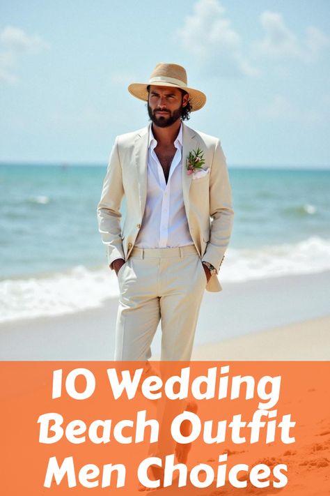 Did you know that nailing the perfect wedding beach outfit for men can make you the star of the shore? Dive into our ultimate guide packed with trendy beachwear ideas, stylish suits, and laid-back accessories. Whether you're going for a relaxed vibe or a sophisticated look, we've got the scoop on essential pieces that will elevate your beach wedding style game. Discover how to stand out effortlessly on your big day! Beach Wedding Men Suit, Mens Beach Wedding Attire Groom, Beach Wedding Male Outfit, Mens Attire Beach Wedding, Beach Wedding Couple Outfit, Beach Wedding Men’s Outfit, Beach Wedding Attire For Men Guest, Beach Wedding Suits For Men, Beach Groom Attire