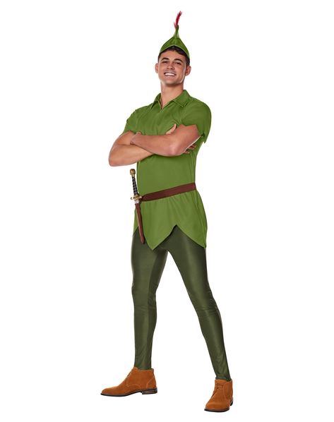 PRICES MAY VARY. When trying to decide between two sizes, choose the larger size for a better fit. Celebrate your favorite Disney movie in this officially licensed Peter Pan Costume! Made of polyester material, this high-quality costume is perfect for any fan. Put on all the components and instantly transform into the legendary character. Featuring a V-neck and short-sleeve design, this costume is comfortable and looks exactly like Peter Pan’s signature outfit. It’s time to fly! To avoid wear an Peter Pan Costumes, Tinkerbell Costume, Feathered Hat, Peter Pan Costume, Disney Adult, Peter Pan And Tinkerbell, Halloween Disney, Feather Hat, Mens Halloween Costumes