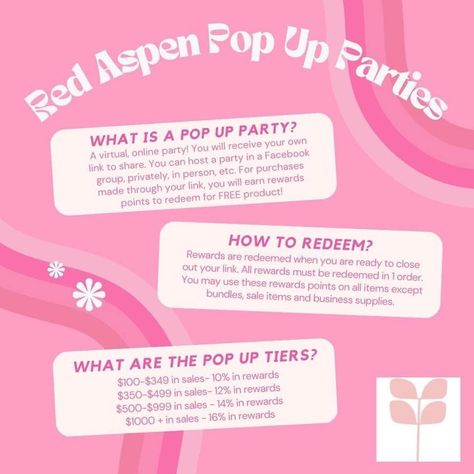 Red Aspen Pop Up Party, Red Aspen Pop Up Graphic, Nail Dashes, Engagement Posts, Red Aspen, Online Parties, Social Media Engagement, Host A Party, Money Making