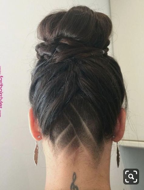 Undercuts For Thick Hair, Shaved Head Designs Women Undercut, Womens Mohawk Hairstyles, Undercut Hairstyles Women Medium Length, Undercut Curly Hair Long, Subtle Undercut Women, Undercut With Long Hair, Undercut For Thick Hair, Feminine Undercut Long Hair