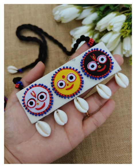 New Launch ~ 🌸 || Nath || 🌸 May Lord of the Universe, 'Jagannath Ji' bless us all with Peace, Prosperity, Progress 🙏 Super lightweight, hand embroidered & beaded, a complete statement set! DM for details 🏵️ . . . . . . . . [handcrafted, handmade jewelry, hand embroidered, Beach vibe, holiday look, summer fashion, summer fashion jewelry, long earrings, statement earrings, embroidery jewelry, fabric jewellery, sustainable fashion, puro temple , Puri Jagannath, summer aesthetic, aesthetic, aesth... Jagannath Ji, Puri Jagannath, Lover Embroidery, Jewellery Minimal, Earrings Embroidery, Jay Jagannath, Jewelry Fabric, Look Summer, Fabric Jewellery