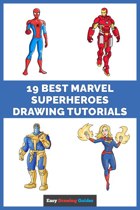 19 best marvel superheroes Drawings Tutorials Pinterest Image How To Draw Super Heroes, Draw Marvel Characters, Super Hero Drawings, Superheroes Drawings, Marvel Characters Drawings, How To Draw Avengers, Superheroes Drawing, Male Superhero, Superhero Drawing