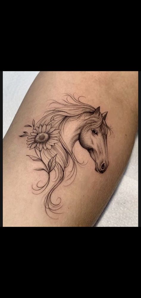 Equine Tattoo, Small Horse Tattoo, Thigh Piece Tattoos, Horse Tattoos, Butterfly Tattoos Images, Colour Tattoo For Women, Horse Tattoo Design, Cowgirl Tattoos, Hand Tattoos For Girls