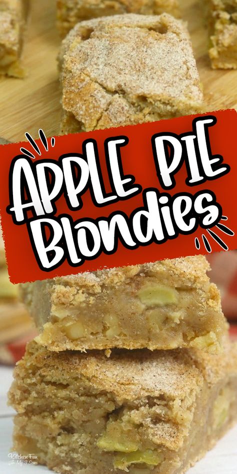 These tender Apple Blondies taste like a combination of a brownie and an apple pie. This will definitely be your new favorite fall dessert. Apple Blondies Recipe, Best Fall Recipes, Baking Fall, Apple Blondies, Bread Pudding With Apples, Apple Pie Bars, Slab Pie, Blondies Recipe, Apple Dessert Recipes