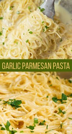 Garlic Parmesan Pasta, Simple Lunch, Love Angel, Parmesan Pasta, Angel Hair Pasta, Pasta Dinner Recipes, Recipes Simple, Quick Lunch, Angel Hair