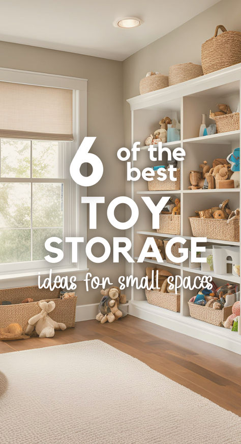 From Hidden Toy Storage For Living Room, to built in toy storage - these ideas for organizing your kids toys will give you plently of inspiration. Bring calm to the chaos in your small spaces with these beautiful neutral living room toy stroage solutions. If you're tired of your kids toy storage in your living room, these gorgeous (not obnoxious) creative toy storage ideas will make you ready to organize right away! Great for all those extra Christmas and birthday toys! Built In Kids Toy Storage, Nursery Toy Storage Bench, Playroom Toy Shelves, Lots Of Toys Small Space, End Table With Toy Storage, Kids Toy Corner In Living Room, Toy Room Makeover, Organized Toy Room, Toy Room Set Up