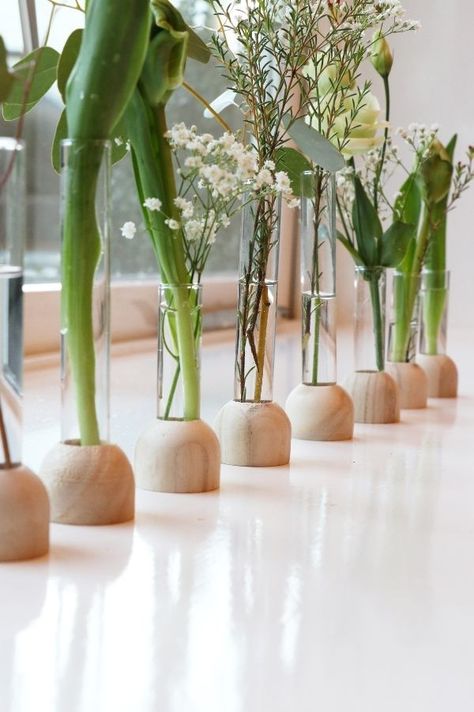 Test Tube Planter, Tube Planter, Hanging Glass Planters, Black Kitchen Decor, Wood Plant Stand, Diy Plant Stand, Glass Planter, Test Tubes, Wood Shop Projects