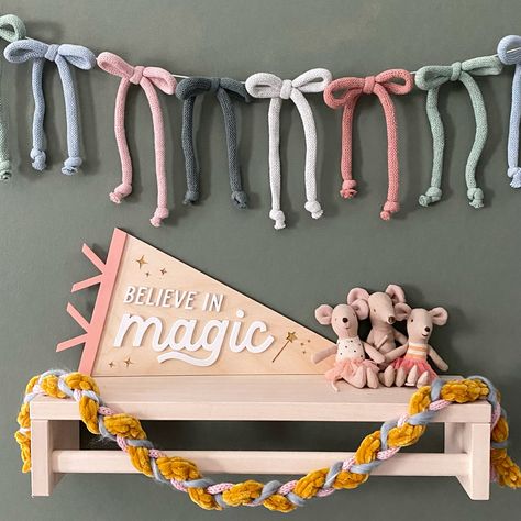 Shop Knitted Bow Garland, Crochet Bow … and other curated products on LTK, the easiest way to shop everything from your favorite creators. Bow Garland, Girly Room Decor, Childrens Bedroom Decor, Crochet Bows, Custom Bows, Girly Room, Bunting Garland, Believe In Magic, Nursery Room Decor