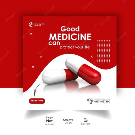 Premium Vector | Vector medicine instagram post design template Instagram Post Design, Pharmacy Design, Aesthetic Medicine, Website Banner, Instagram Design, Post Design, Pharmacy, Banner Design, Design Template