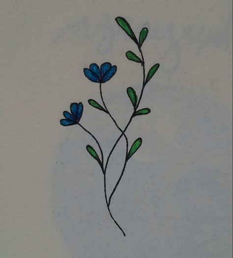 Flower  Blue Cute Draw Art fhk2003 Blue Simple Drawing, Blue Flower Drawing Easy, Blue Flower Drawing, Annotation Doodles, Cute Flower Drawing, Flowers To Draw, Blue Paintings, Easy Flower Drawings, Blue Bell Flowers