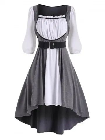 High Low Midi Dress, Cheap Dresses Casual, Retro Vintage Dresses, Half Sleeve Dresses, Vestidos Vintage, Gothic Dress, Hem Dress, Looks Vintage, Collar Dress