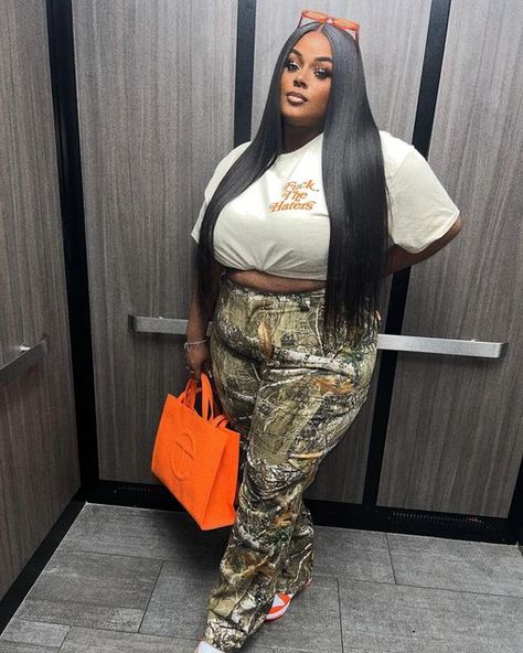 TyThaMUA on Instagram: "Lately you been on my mind ✨ I can be your sunshine 🧡" Camo Print Outfit, 360 Lace Frontal Wig, Plus Size Baddie, Outfits Gorditas, Hd Lace Wigs, Plus Size Baddie Outfits, Nashville Outfits, 100 Human Hair Wigs, Hair Weaves