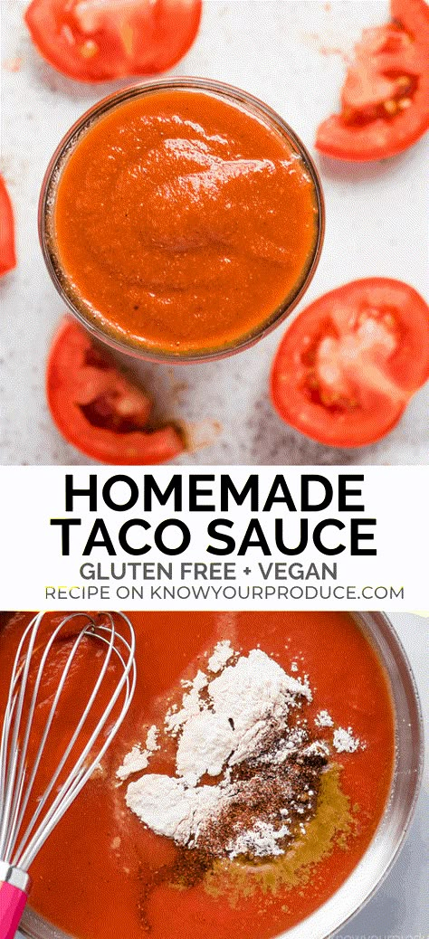 Homemade Taco Sauce Recipe for your favorite Mexican recipes like tacos and burritos! Mild Sauce Recipe, Taco Sauce Recipe, Homemade Taco Sauce, Taco Sauce Recipes, Tacos Easy, Mexican Sauce, Dinner Keto, Mexican Tacos, Tacos And Burritos