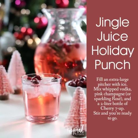 Jingle Juice Holiday Punch, Jingle Juice Recipe, Easy Christmas Cocktail, Jingle Juice, Holiday Punch Recipe, Xmas Drinks, Christmas Drinks Alcohol Recipes, Whipped Vodka, Christmas Drinks Recipes