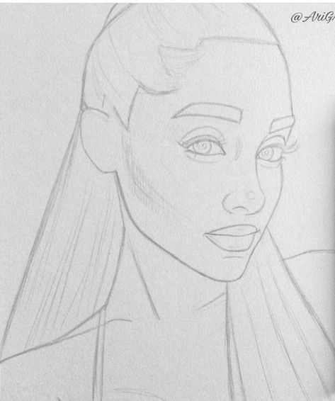 Ariana Grande Sketch, Easy Pencil Drawings, Ariana Grande Drawings, Girl Drawing Sketches, Art Sketches Pencil, Pencil Drawings Easy, Celebrity Drawings, Arte Sketchbook, Portrait Sketches