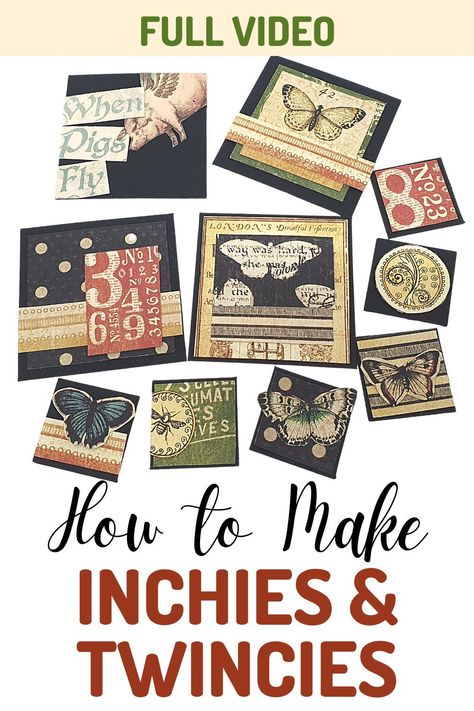 How to make inchies and twinchies from papers scraps. You can turn them into magnets, make scrapbook or card embellishments Inchies Ideas Paper, Twinchies Ideas, Inchies Tutorial, Inchies Cards, Inchies Ideas, Inchies Art, Embellishment Ideas, Craft Projects For Adults, Paper Craft Videos