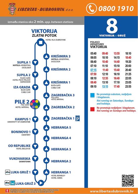 Timetables for Dubrovnik Bus Line 8 - Dubrovnik Bus Line 8 runs daily service from Viktorija ( Zlatni potok) to Gruz ferry port. Running in about one hour intervals, this bus line connects east side of the town, Banje beach, Ploce Gate and Pile with Gruz where Dubrovnik main bus station and Ferry terminal are located. http://www.dubrovnik-travel.net/bus/dubrovnik-bus-line-8/ Train Map Design, Transportation Branding, Subway Map Design, Maps Illustration Design, Train Concept, Maps Illustration, Bus Stop Sign, Bus Map, Bus Stop Design