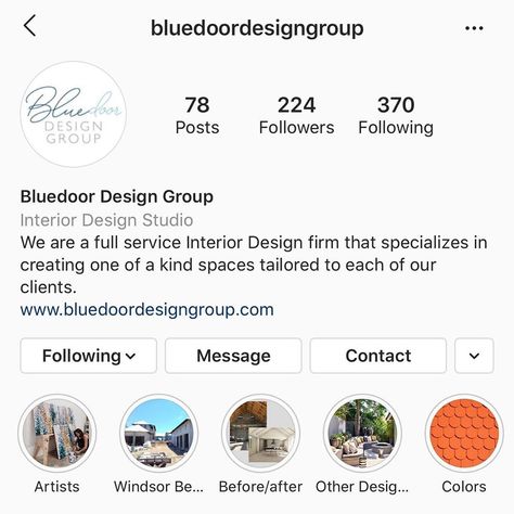 Bluedoor Design Group on Instagram: “Here you can check out our highlight reel! Located in our Instagram bio, you will find past stories and posts. :)  #bluedoordesigngroup…” Bio For Interior Designer, Interior Designer Instagram Bio, Interior Design Secrets, Insta Bio, Bio Quotes, Instagram Bio, Interior Design Firms, Interior Design Studio, Door Design